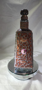 Mosaic Burgundy Bottle with lots of color Beautiful in your Home or bar W222