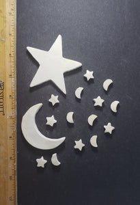 Bisqueware 8 Stars & 8 Moons Handmade Tiles  B158