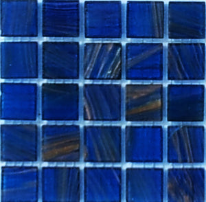 50 - 3/4" Metallic Iridescent Blue -Glass Tiles ME100