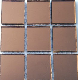 12 - 1 inch Bronze Mirror Glass Tiles -MT102