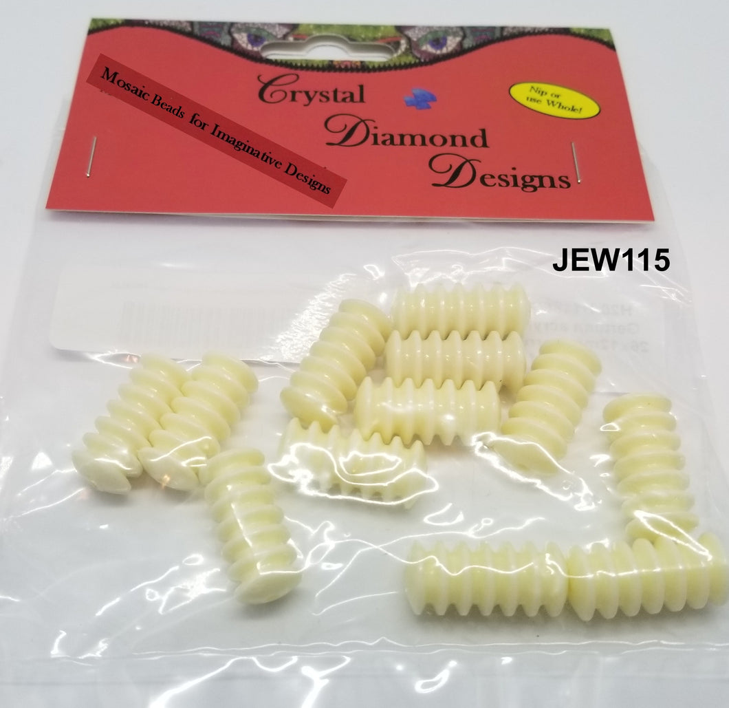12 Cream Beads Assorted  J115