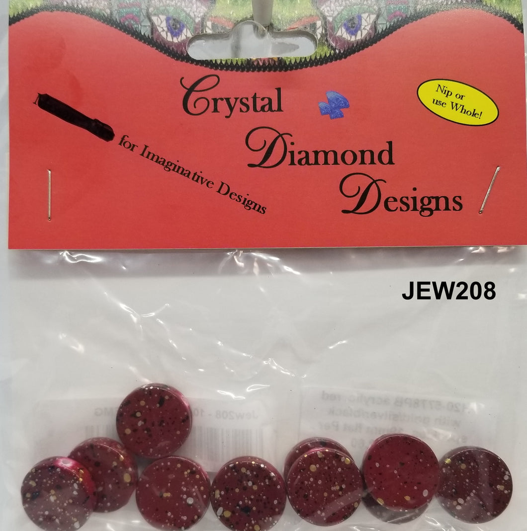 10 Burgundy Speckled Beads Assorted  J208