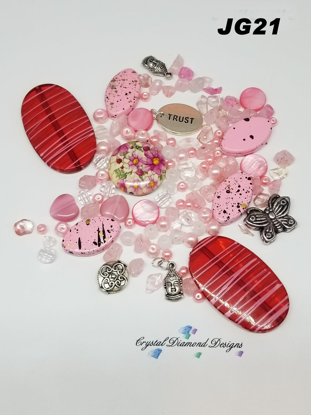 Pretty in Pink Mixed Assorted beads Mixed JG21