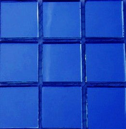 12 - 1 inch Blue Mirror Glass Tiles  -MT105
