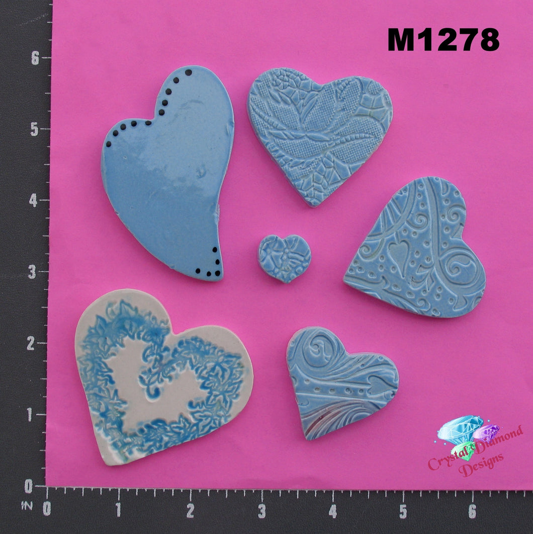 Hearts  -  Handmade Ceramic Tiles M1278