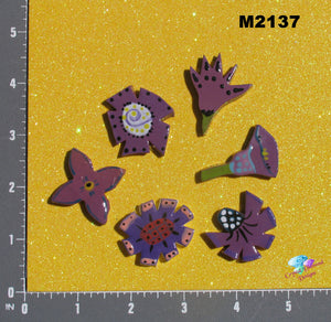 5 Assorted Flowers  Handmade Tiles  M2137