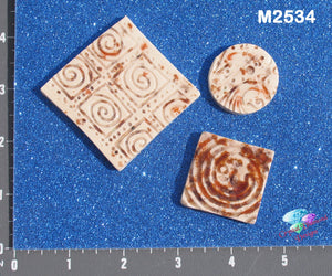 Square, Round Fill in Tiles  - Handmade Ceramic Tiles  M2534
