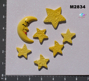 Moon & Stars Do-Dads- Handmade Ceramic Tiles  M2834