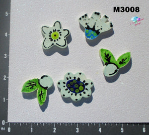 5  Flowers - Handmade Ceramic Tiles M3008