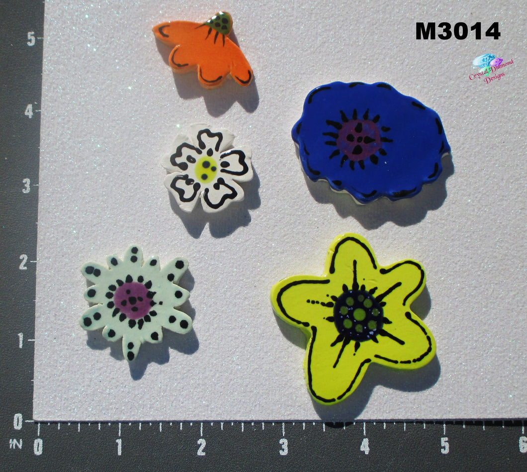 5  Flowers - Handmade Ceramic Tiles M3014