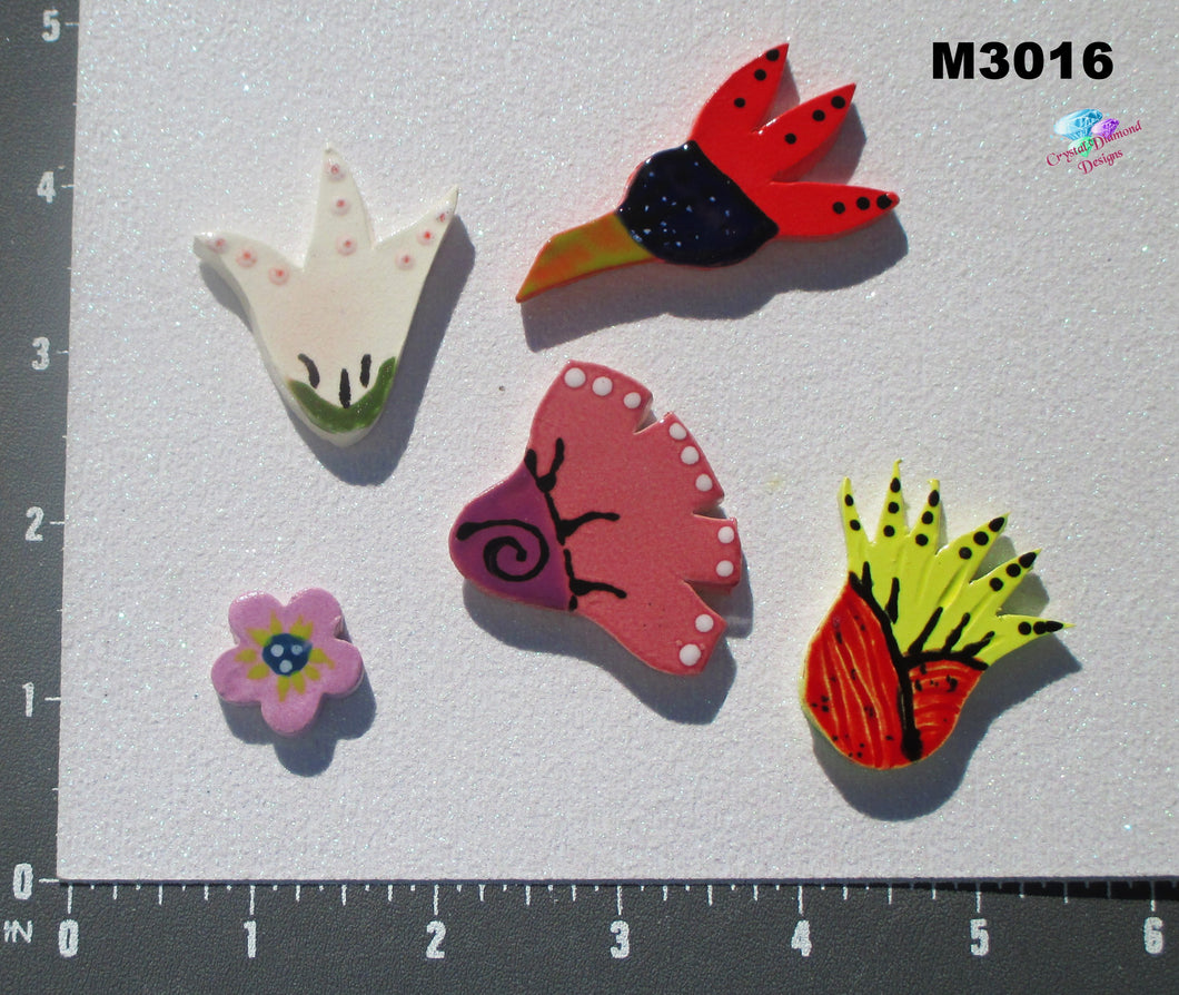 5  Flowers - Handmade Ceramic Tiles M3016