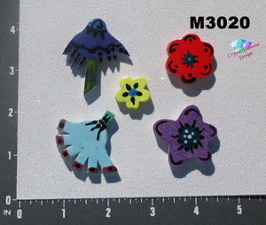 5 Flowers - Handmade Ceramic Tiles M3020