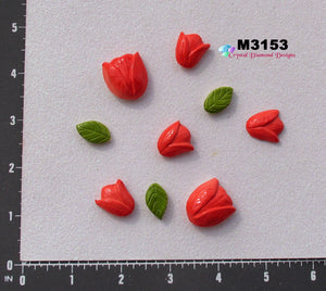 6 Red Tulips -  Handmade Ceramic Tiles M3153