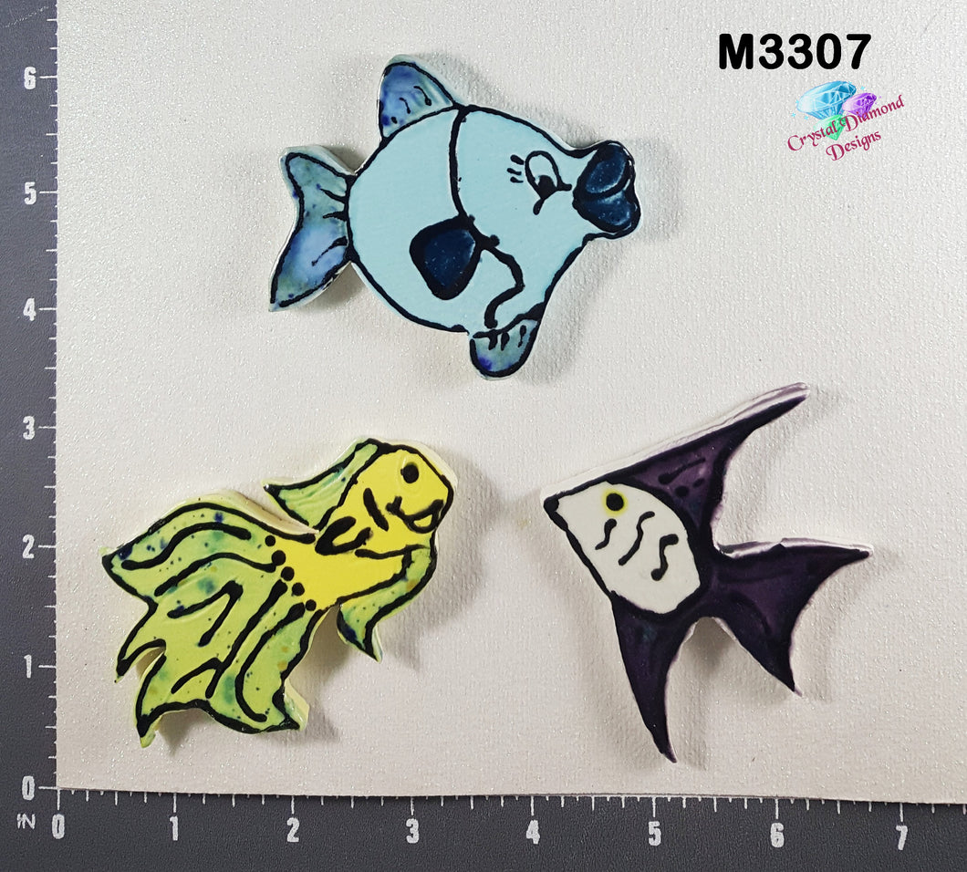 3 Fish - Handmade Ceramic Tiles M3307