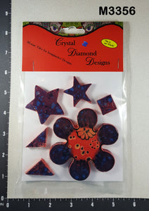 Stars Flower and Do-Dads- Handmade Ceramic Tiles M3356