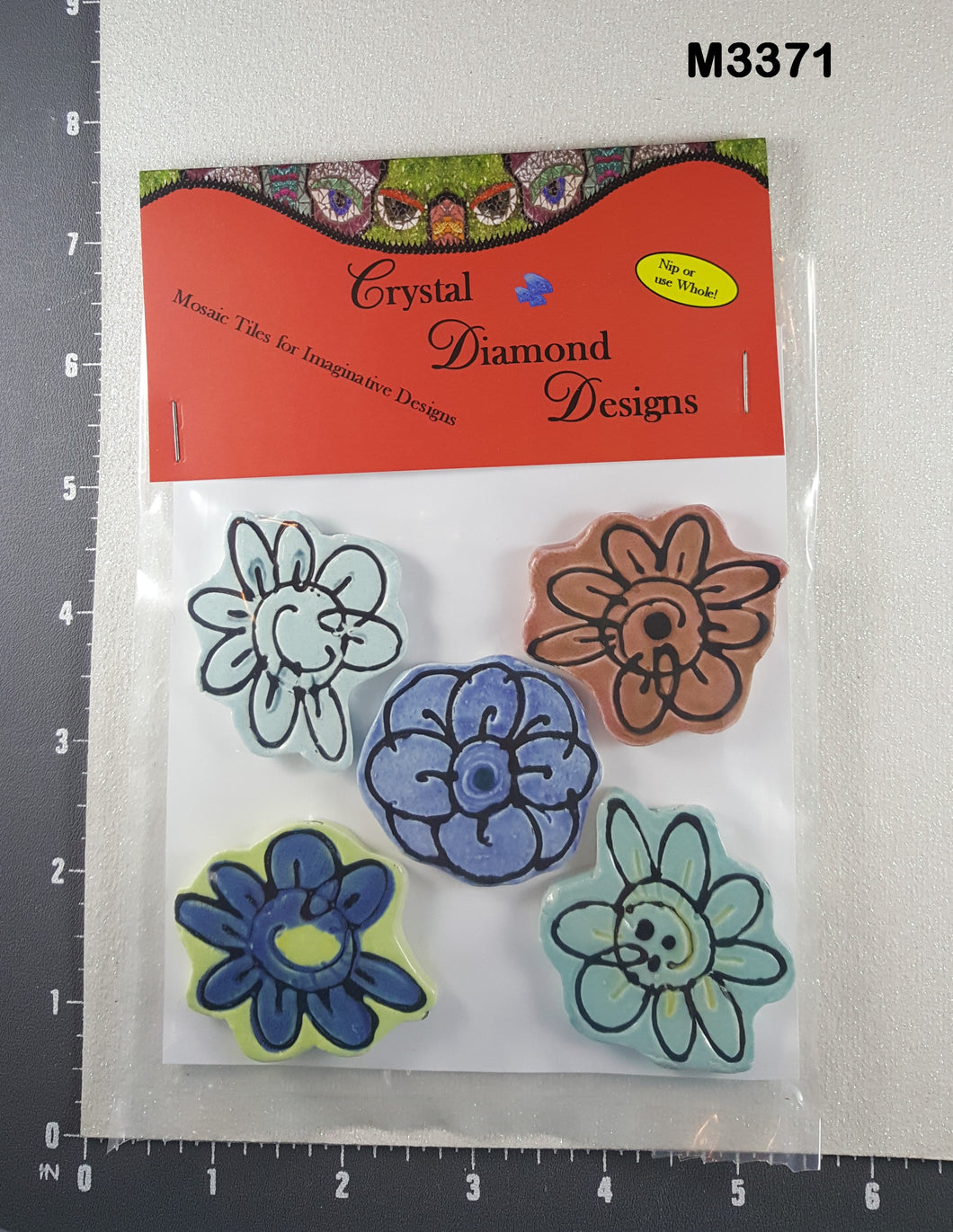 5 Flowers - Handmade Ceramic Tiles  M3371