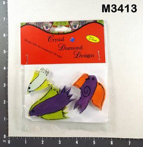 3 Pretty Birds  - Handmade Tiles M3413