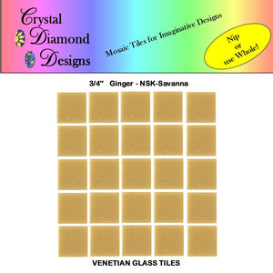 50 - 3/4" Venetian Ginger Glass Tiles NSK-VE103B