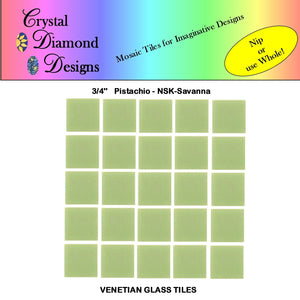 50 - 3/4" Venetian Pistachio Glass Tiles NSK-VE103C