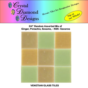 50 - 3/4" Venetian Savanna Blend Glass Tiles NSK-VE103