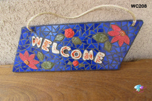 Flower Welcome Mosaic Handmade House Sign - WC208