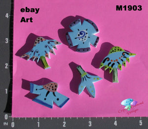 Blue Flowers  - Handmade Ceramic Tiles M1903