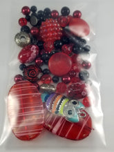 Load image into Gallery viewer, Red and Black Blast Assorted beads Mixed JG45

