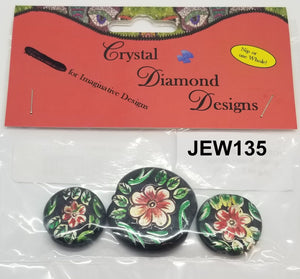 3 Flower Beads Assorted J135