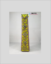 Load image into Gallery viewer, Tall Green Peace Glass Vase Mosaic Handmade VA113
