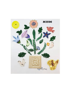Mix of Flower in a  BOUQUET - Handmade Ceramic Tiles M3596