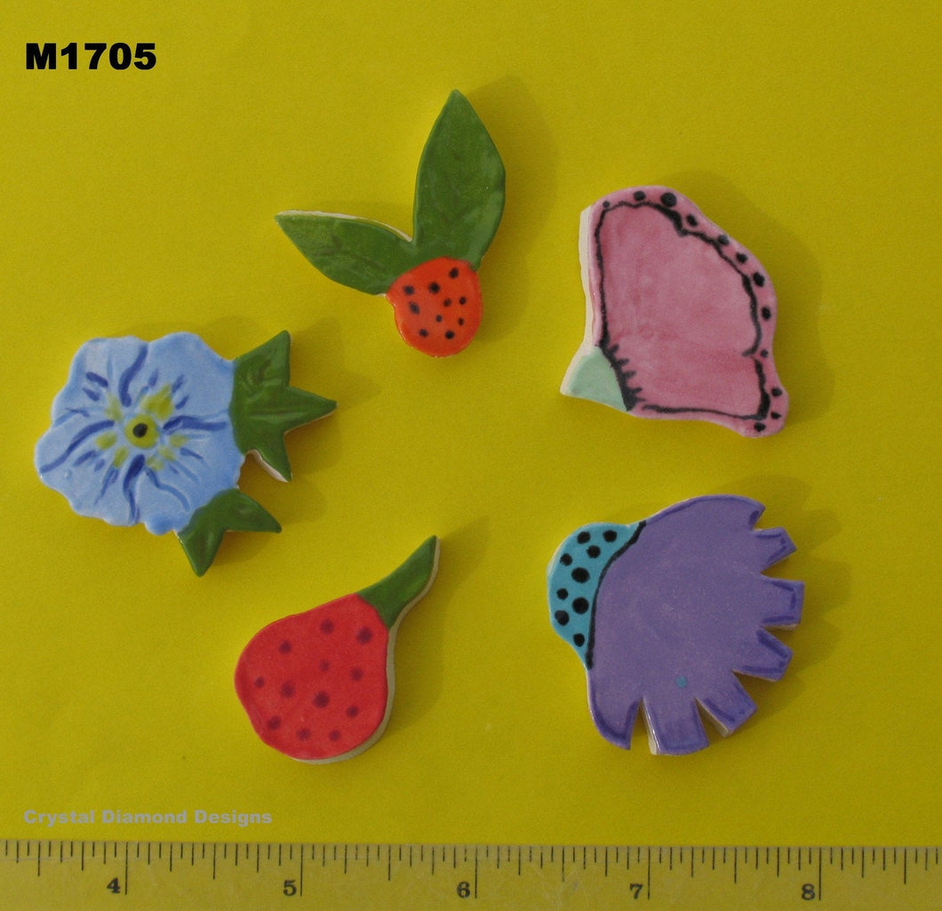 MIX OF FLOWERS - Handmade Ceramic Tiles M1705