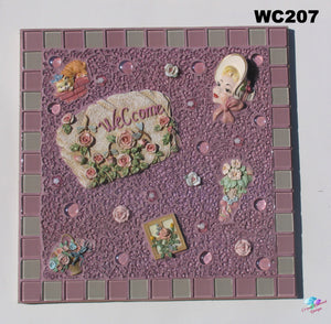 Welcome Shabby Sheek Mosaic Handmade House Sign  - WC207