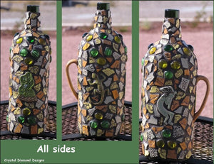 Handmade Mosaic Wine Bottle W200