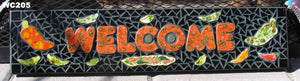 HOT Peppers Welcome Mosaic Handmade House Sign - WC205