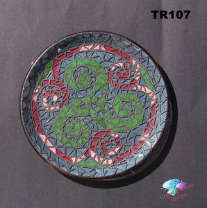 Twisted Swirls Mosaic Tray Handmade Mosaic TR107