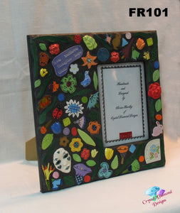 Flowered Picture Frame or Wall Mirror Handmade Mosaic FR101