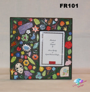Flowered Picture Frame or Wall Mirror Handmade Mosaic FR101