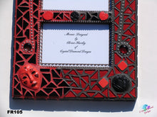 Load image into Gallery viewer, Black and Red Face  Mosaic Picture Frame Handmade  - FR105
