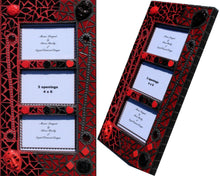 Load image into Gallery viewer, Black and Red Face  Mosaic Picture Frame Handmade  - FR105
