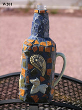 Load image into Gallery viewer, Mosaic Bottle with Paisley Designs Handmade Mosaic  W201
