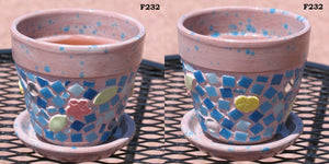 4 inch Pretty Pink  Mosaic Flower Pot G232