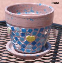 Load image into Gallery viewer, 4 inch Pretty Pink  Mosaic Flower Pot G232
