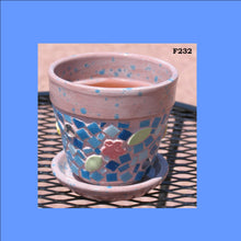 Load image into Gallery viewer, 4 inch Pretty Pink  Mosaic Flower Pot G232
