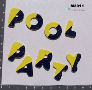 Pool Party Word - Handmade Ceramic Mosaic Tiles M2911