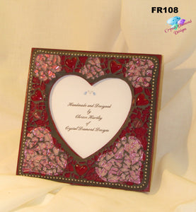 Red Heart - Tempered Glass Handmade Mosaic Picture Frame - FR108
