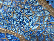 Load image into Gallery viewer, Blue Mosaic Tray Handmade Mosaic Silver Tray TR110
