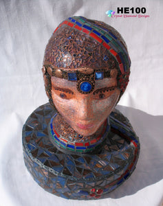 Snake-Lady-Mosaic-Art-Head-Sculpture-One-of-a-Kind  HE100