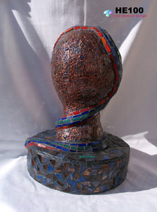 Snake-Lady-Mosaic-Art-Head-Sculpture-One-of-a-Kind  HE100