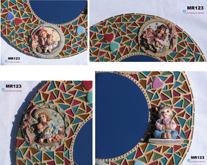 Little Girls Mosaic Wall Mirror, Handmade MR123